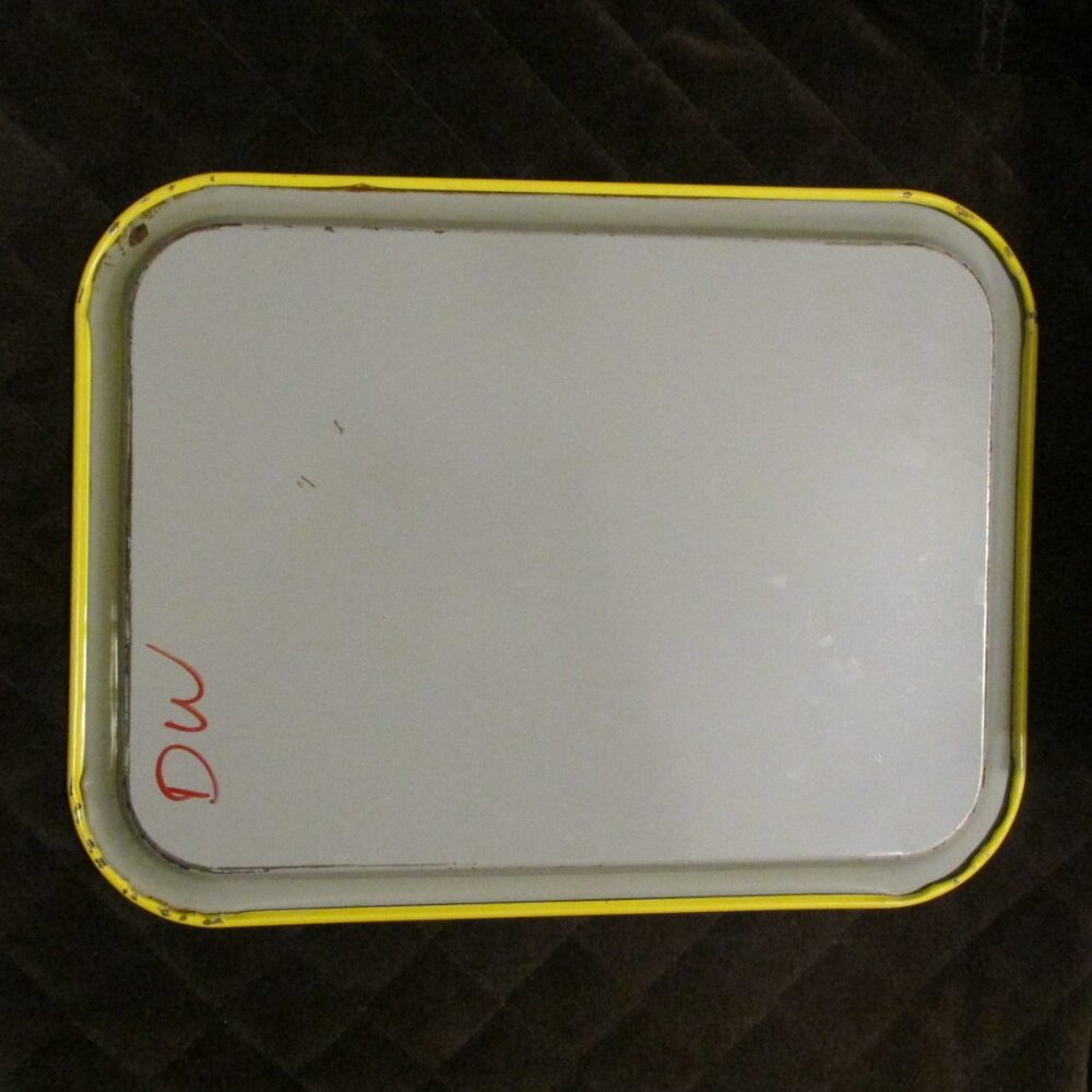 VINTAGE METAL TRAY YELLOW PEACHY PINK ROSES RECTANGLE SERVING SHABBY CHIC COTTAG - Picture 6 of 6